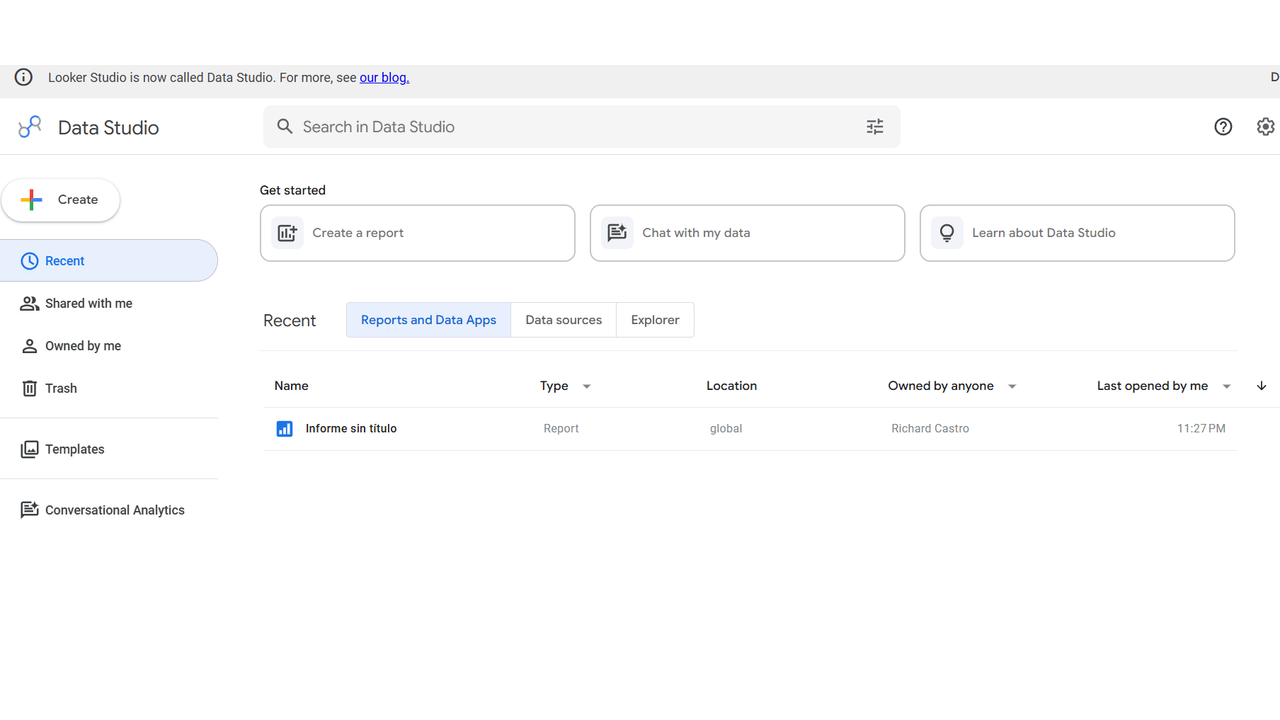 Looker Studio dashboard built with Google Search Console data